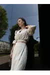 Костюм с юбкой 4217-бежевый